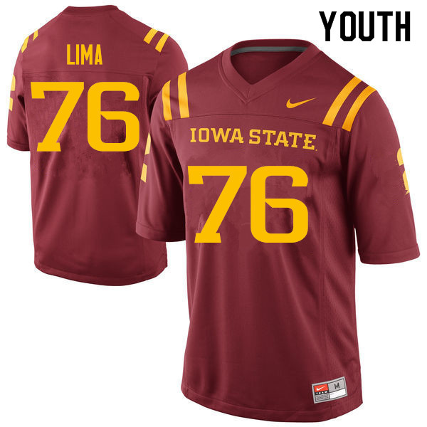 Iowa State Cyclones Youth #76 Ray Lima Nike NCAA Authentic Cardinal College Stitched Football Jersey NJ42R67IT